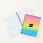 Meisjes Waterverf Kleurrijke Monogram School Notitieboek (Binnen)