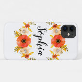 Meisjes Waterverf Koraal - Grote Aangepaste tekst Case-Mate iPhone Case (Achterkant (horizontaal))