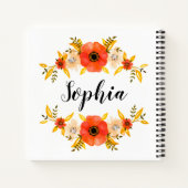 Meisjes Waterverf Koraal - Grote Aangepaste tekst Notitieboek (Achterkant)