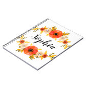 Meisjes Waterverf Koraal - Grote Aangepaste tekst Notitieboek (Linkerzijde)