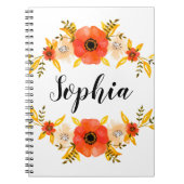 Meisjes Waterverf Koraal - Grote Aangepaste tekst Notitieboek (Voorkant)