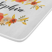 Meisjes Waterverf Koraal - Grote Aangepaste tekst Snijplank (Hoek)