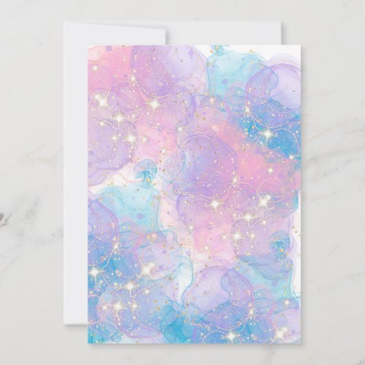 Meisjes Waterverf Mermaid Birthday Aankondiging (Achterkant)