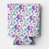 Meisjes Waterverf Mermaids Tales Seashells Patroon Blikjeskoeler (Voorkant)