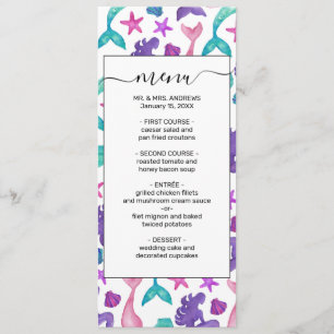 Meisjes Waterverf Mermaids Tales Seashells Patroon Menu