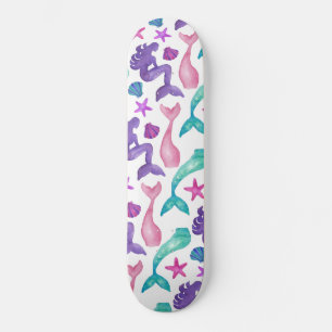 Meisjes Waterverf Mermaids Tales Seashells Patroon Persoonlijk Skateboard