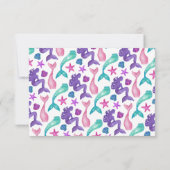 Meisjes Waterverf Mermaids Tales Seashells Patroon Save The Date (Achterkant)