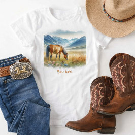 Meisjes Waterverf Paardenliefhebber T-shirt