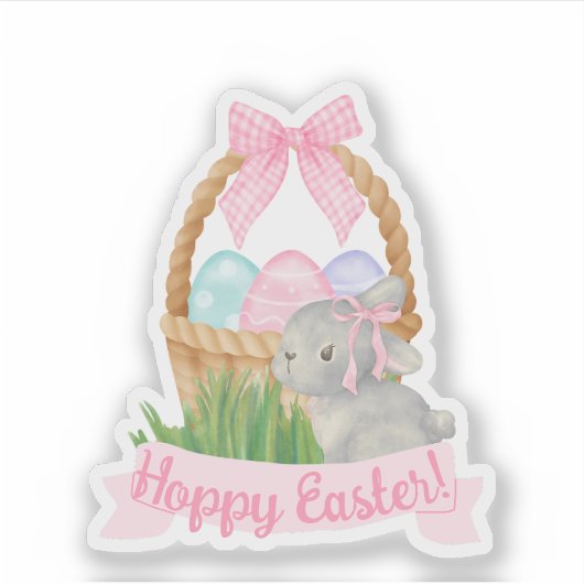 Meisjes Waterverf Paasmand Sticker (Voorkant)