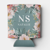 Meisjes waterverf roze floranje verjaardag elegant blikjeskoeler (Achterkant)