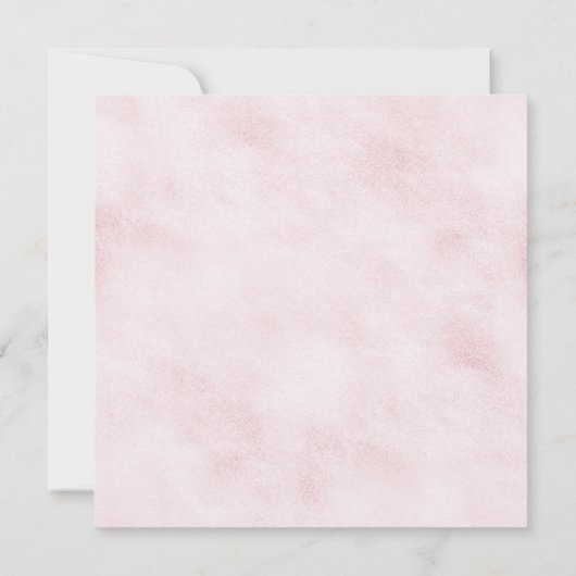 Meisjes Waterverf Roze Goud Baby Shower Uitnodigin Kaart (Achterkant)