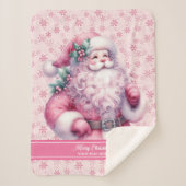 Meisjes Waterverf Roze Santa Blanket Pinkmas Sherpa Deken (Voorkant)