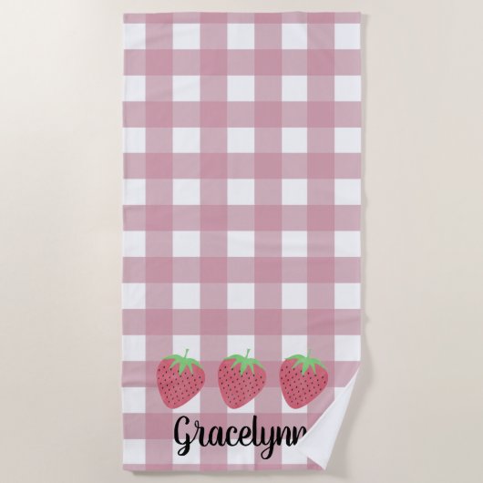 Meisjes Waterverf Strawberry Trio en Play Strandlaken (Voorkant)