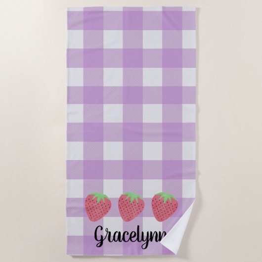 Meisjes Waterverf Strawberry Trio en Pset Beach Strandlaken (Voorkant)