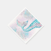 Meisjes Waterverf Zeemeermin Verjaardagsfeestje Servet (Hoek)