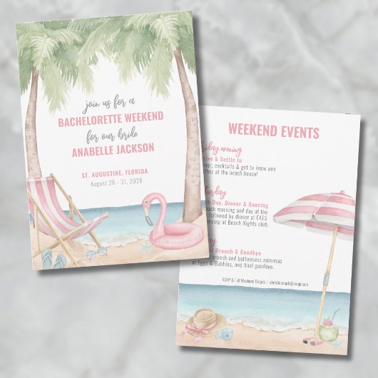 Meisjes Weekend Beach Bachelorette Party Kaart