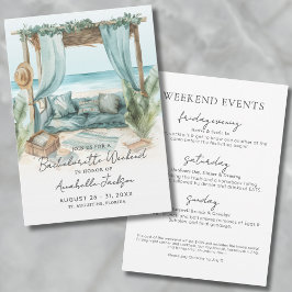 Meisjes Weekend Blue Beach vrijgezellenfeest Kaart