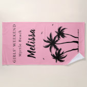 Meisjes Weekend Blush Roze Palm Tree Strandlaken (Voorkant)