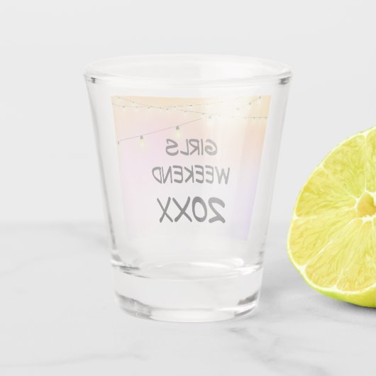 Meisjes Weekend Cafe Lichten met Jaar Shot Glas (Achterkant)