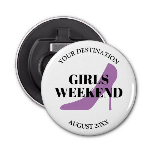 Meisjes weekend dames reizen naar aangepast magnet button flesopener