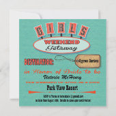 Meisjes Weekend Getaway Bachelorette Uitnodigingen (Achterkant)