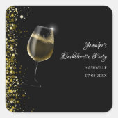 Meisjes weekend goud Mocktail vrijgezellenfeest Vierkante Sticker (Voorkant)