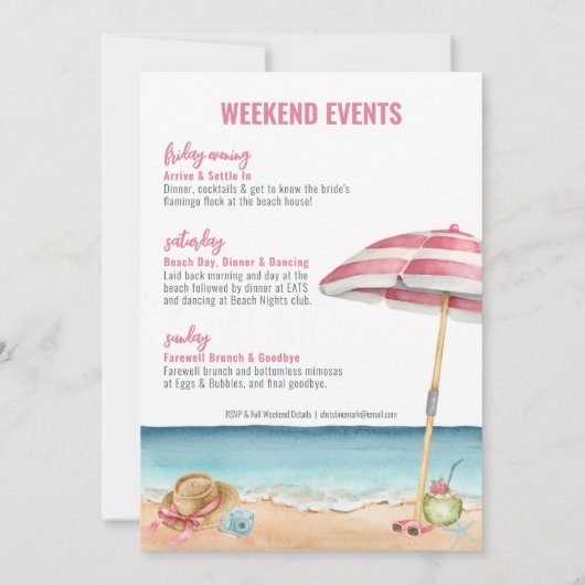 Meisjes Weekend Grappig strand Bachelorette Kaart (Achterkant)