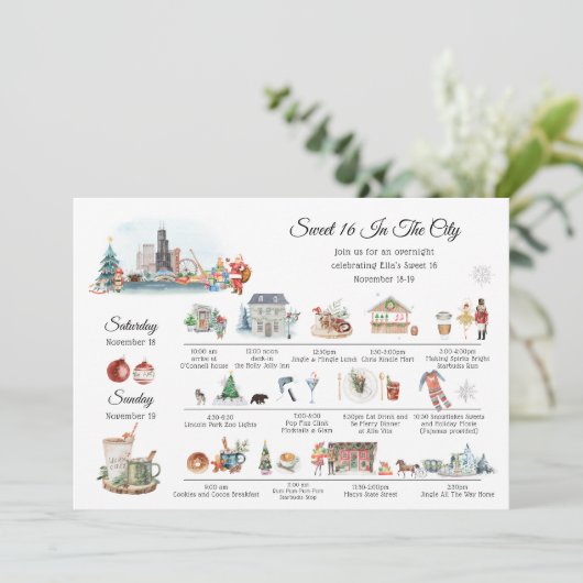 Meisjes weekend | Kerstmis in Chicago Kaart (Staand voorkant)