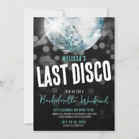 Meisjes Weekend Laatste Disco Bachelorette Kaart (Voorkant)