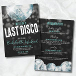 Meisjes Weekend Laatste Disco Bachelorette Kaart<br><div class="desc">Vier de bruid tot zijn laatste disco voor de bruiloft! Een leuke en funky uitnodiging met een waterverf discobal, een zwarte glinsterende achtergrond en gedurfde typografie voor een speels accent. U kunt alle tekstkleuren wijzigen en er een eigen kleur van maken. Of je nu op weg bent naar Nashville, Vegas,...</div>