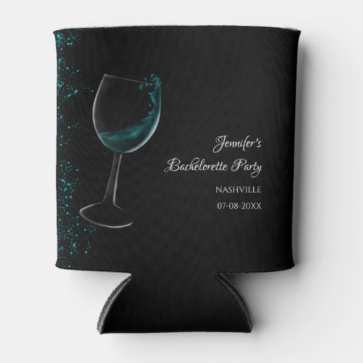 Meisjes weekend mocktail bachelorette party blauw blikjeskoeler (Voorkant)