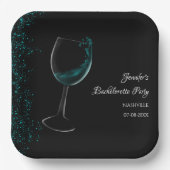 Meisjes weekend mocktail bachelorette party blauw papieren bordje (Voorkant)