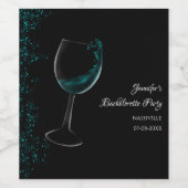 Meisjes weekend mocktail bachelorette party blauw wijn etiket (Enkel label)