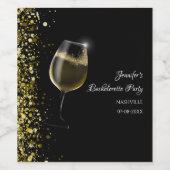 Meisjes weekend mocktail vrijgezellenfeest goud wi wijn etiket (Enkel label)