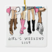 Meisjes Weekend Nashville Mode Illustratie Cadeau Keramisch Ornament (Voorkant)