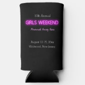 MEISJES WEEKEND Neon LED Bord Aangepast Gepersonal Seltzer Blikjeskoeler (Voorkant)