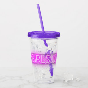 MEISJES WEEKEND Neon LED Bord  Acryl Drinkbeker