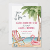 Meisjes Weekend QR Code Strand Bachelorette Party Kaart (Voorkant)