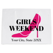 Meisjes weekend reis roze hoge hak stiletto schoen groot cadeauzakje (Voorkant)