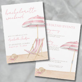 Meisjes Weekend Roze Strand Bruidsfeest Kaart