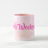 Meisjes Weekend Roze Waterverf Fun Custom Gift Mok (Midden)