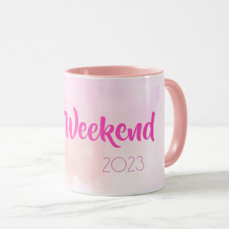 Meisjes Weekend Roze Waterverf Fun Custom Gift Mok