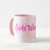 Meisjes Weekend Roze Waterverf Fun Custom Gift Mok (Voorkant links)