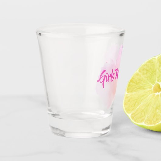 Meisjes Weekend Roze Waterverf Fun Custom Gift Shot Glas (Links)