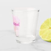 Meisjes Weekend Roze Waterverf Fun Custom Gift Shot Glas (Rechts)