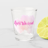 Meisjes Weekend Roze Waterverf Fun Custom Gift Shot Glas (Voorkant)