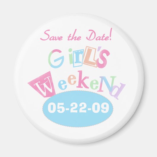 Meisje's Weekend Save the Date Magnet (Voorkant)