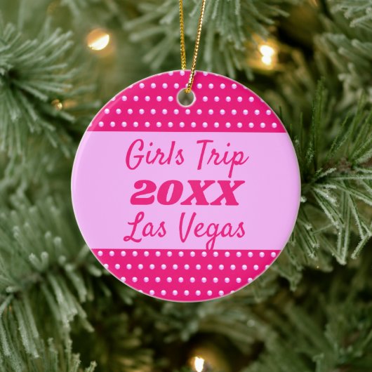 Meisjes Weekend Schattige Roze Polka Dot Beste Vri Keramisch Ornament (Boom)