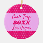 Meisjes Weekend Schattige Roze Polka Dot Beste Vri Keramisch Ornament (Voorkant)