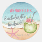 Meisjes Weekend Schattigee Cocktail Bachelorette P Ronde Sticker (Voorkant)